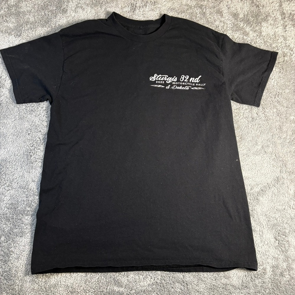 Sturgis 82nd Anniversary 2022 Motorcycle Rally Black Graphic T-Shirt Mens L